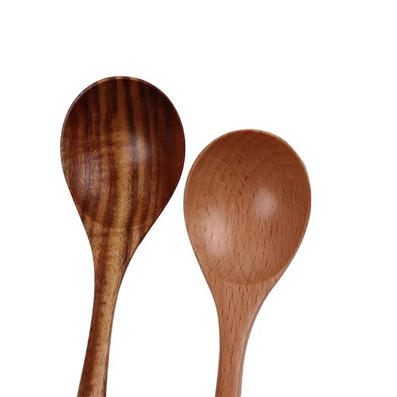 Retro Natural Cooking Kitchen Scoop Teaspoon Tablespoon Wooden Spoon Soup Ladle Soup Spoon