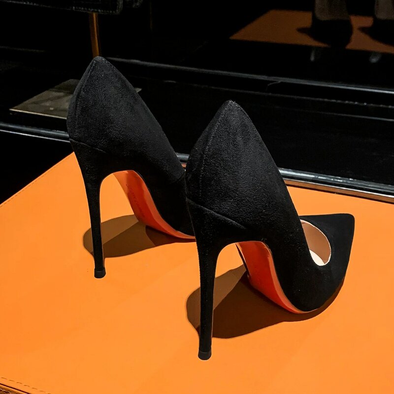 Năm 2023 Thời Trang Cao Cấp HeelsRed Sáng Bóng Phụ Nữ Giày 12Cm Mỏng Gót Dây DỰ TIỆC CƯỚI Giày Gợi Cảm Mũi Nhọn Nữ Đảng giày