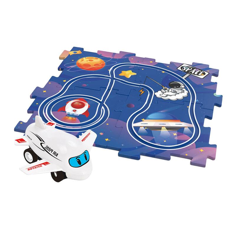 Puzzle Track Car Play Set, Educacional, Coordenação Eye Mão, Natal Presente, Rail Car Puzzles Board, Brinquedo de construção com veículos
