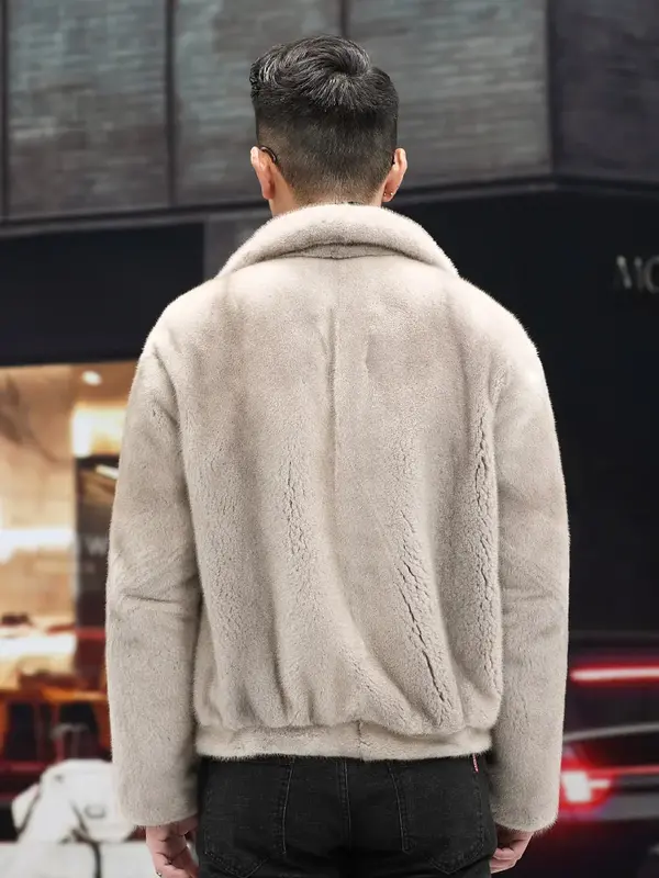 AYUNSUE-abrigo de piel de visón para hombre, chaqueta cálida de lujo, abrigos de piel de visón Real, moda coreana, traje de cuello, SGG878, 2022