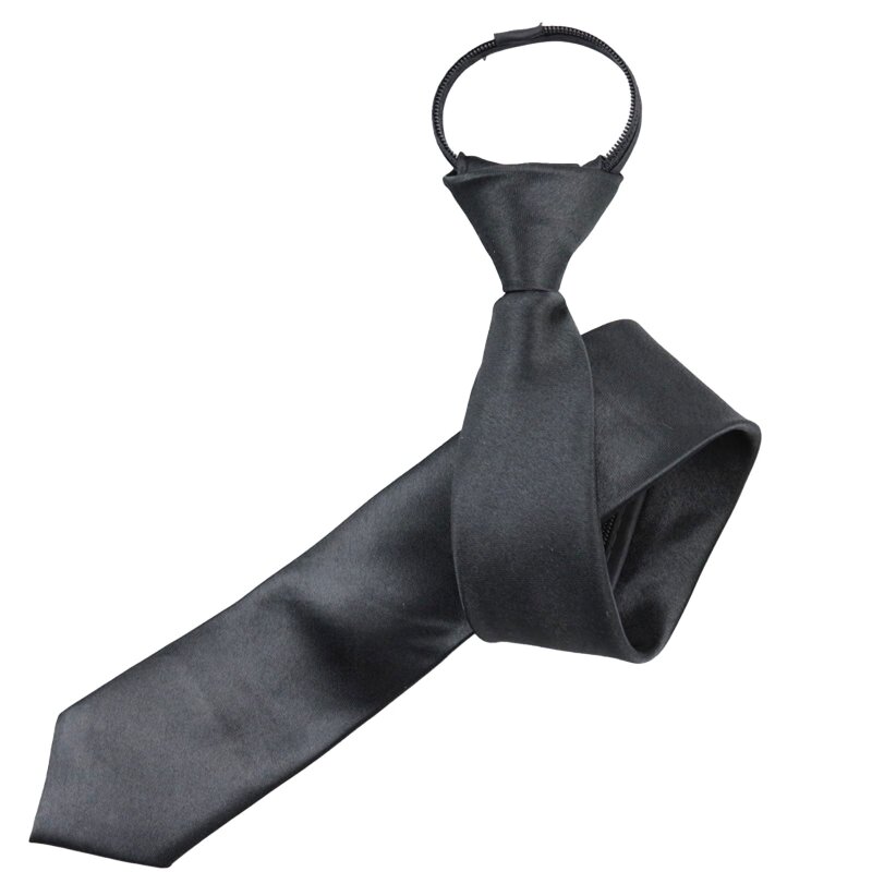 Gravata cor sólida para homens gravata negócios 5cm com zíper gravata formal casamento gravata dropship