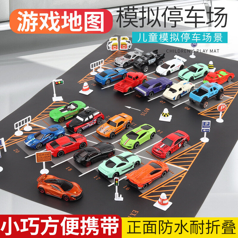 Alfombra de juego impermeable para niños, juguete educativo de escalada, mapa de escena de estacionamiento simulado de tráfico, p356