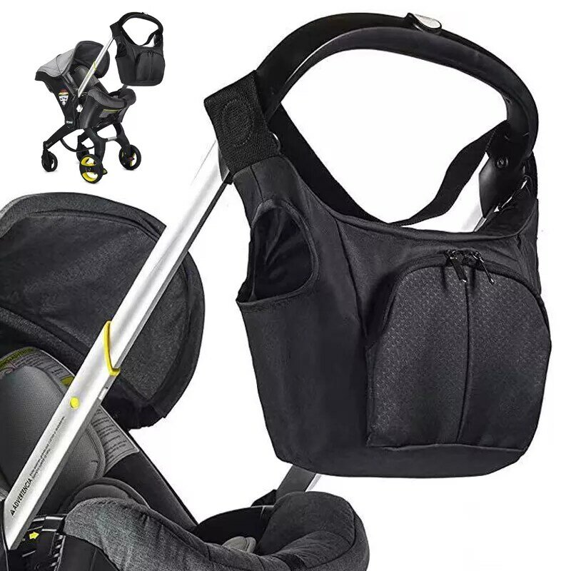 Borsa portaoggetti per mamma per accessori per passeggini doona borsa per pannolini portatile compatibile con borsa portaoggetti impermeabile nera per passeggino