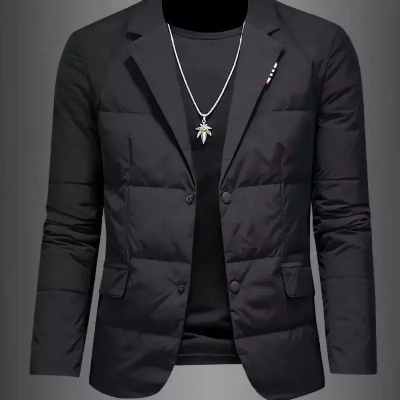 남성용 세트 칼라 재킷, 따뜻한 캐주얼 면 재킷, 겨울 신상
