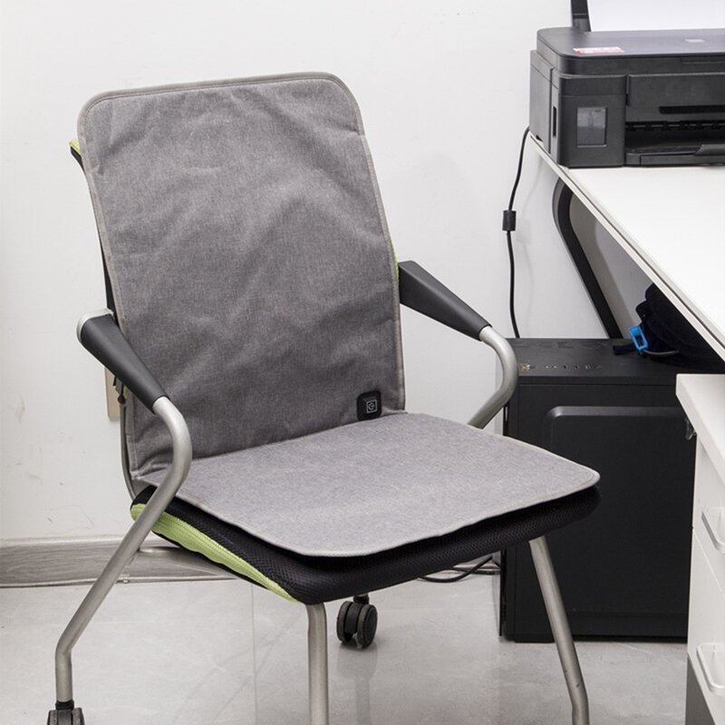 Bantalan pemanas kantor kursi, penghangat 43x90cm dengan kabel USB penghangat cepat panas listrik musim dingin suhu dapat disesuaikan