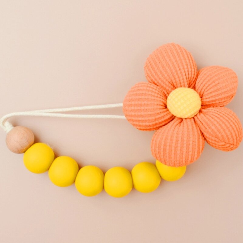 Safe and Stylish Baby Pacifier Clip Chain Infant Flower Charm Teething Toy Lanyard Strap Anti-fall Soother Holder Leash