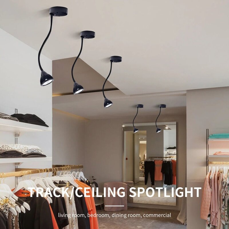 Manguera LED de calidad, foco pequeño, lámpara de techo de montaje claro, varilla larga, luz de fondo flexible para fotos, lámpara de pared ajustable General