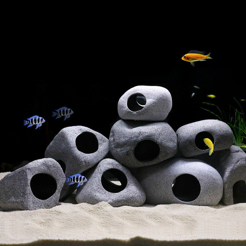 Keramik Fisch Tank Cave Stein Landschaftsbau Dekoration Ornamente Ton Topf Garnelen Shelter Zucht Tank Aquarium Zubehör