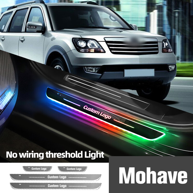 For Kia Mohave 2008-2018 2014 2015 2016 2017 Car Door Sill Light Customized Logo LED Welcome Threshold Pedal Lamp Accessories