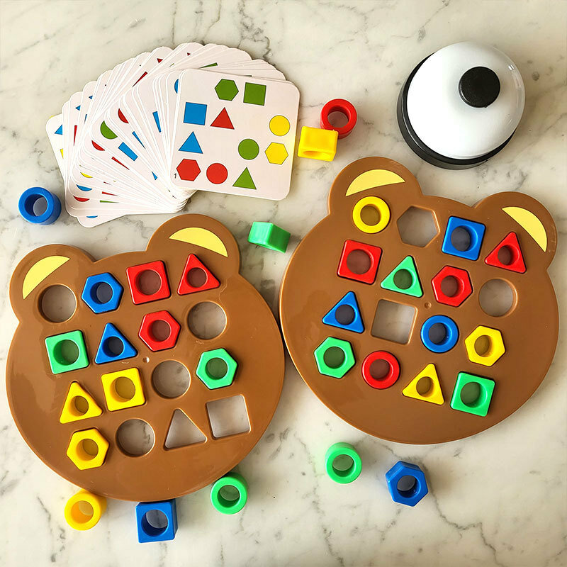 Kinder geometrische Form Farb abstimmung Baby Montessori Bildung Spielzeug Puzzle blockiert Eltern-Kind-Interaktion sensorische Tischs piel