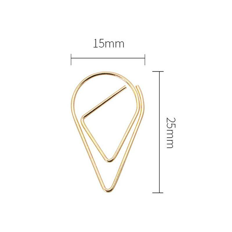 100pcs Office Paperclips Paper Clips Drop Shaped File Paper Clips Document Paper Clips Wedding Invitation Paper Clip Clips