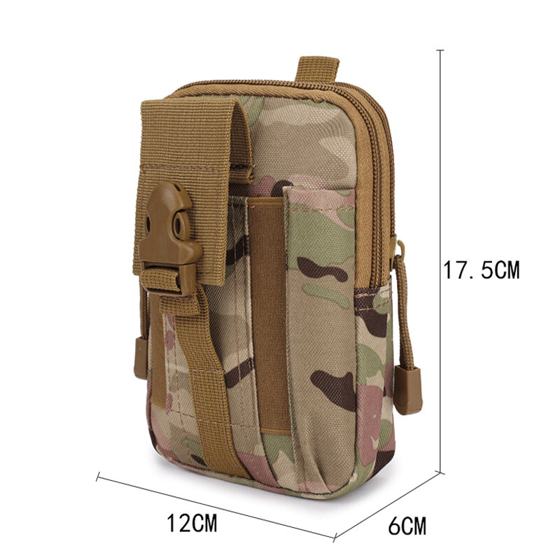 Men Molle Tactical Waist Pouch Fanny Pack Military Belt Bags Waterproof Nylon Small Pocket Outdoor Sports 3P Phone Case Wallet