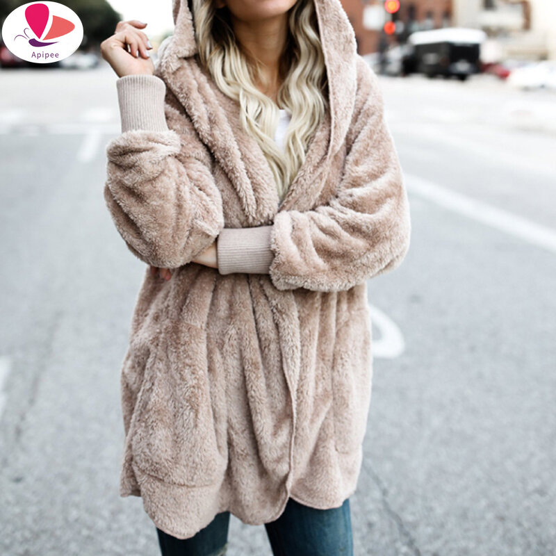 Manteau de fourrure simulé pour femme, veste double face, vêtements décontractés, longueur moyenne, document solide, mode féminine, automne, hiver