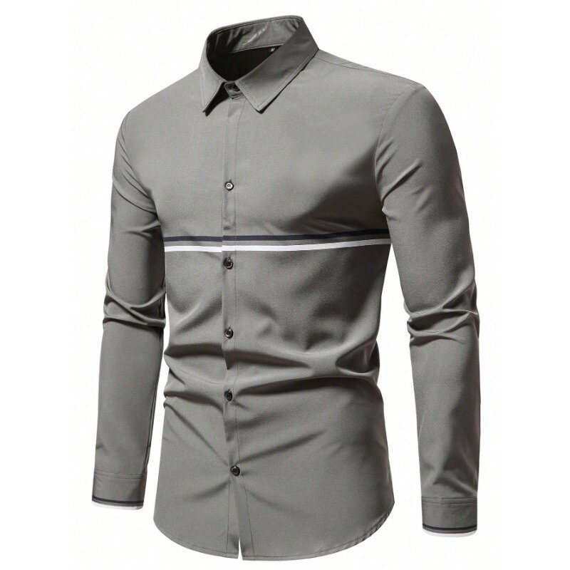 2023 kaus pria baru musim gugur kaus kerah Polo Single Breasted kaus kualitas tinggi kasual bisnis untuk pria