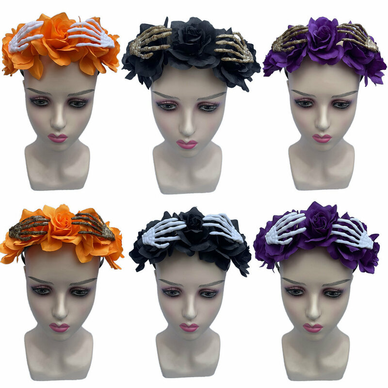 Accessori per capelli divertenti per feste copricapo fasce per capelli con artiglio fantasma copricapo per fiori raccolta per feste Halloween Dress Up