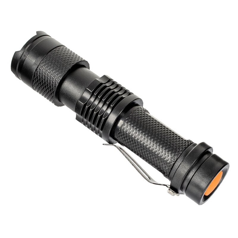 LED Dimming Mini Pequena Tocha, Sk68 Dual-Purpose Fonte de Alimentação, Zoom Telescópico Portátil, Lanterna Portátil