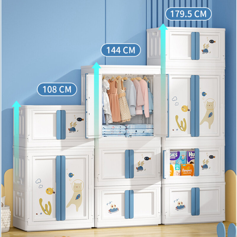 ชั้นวางของพลาสติกสำหรับตู้เสื้อผ้าเด็ก, ที่แขวนจัดระเบียบตู้เสื้อผ้า perabot rumah MR50CW สำหรับห้องนอน