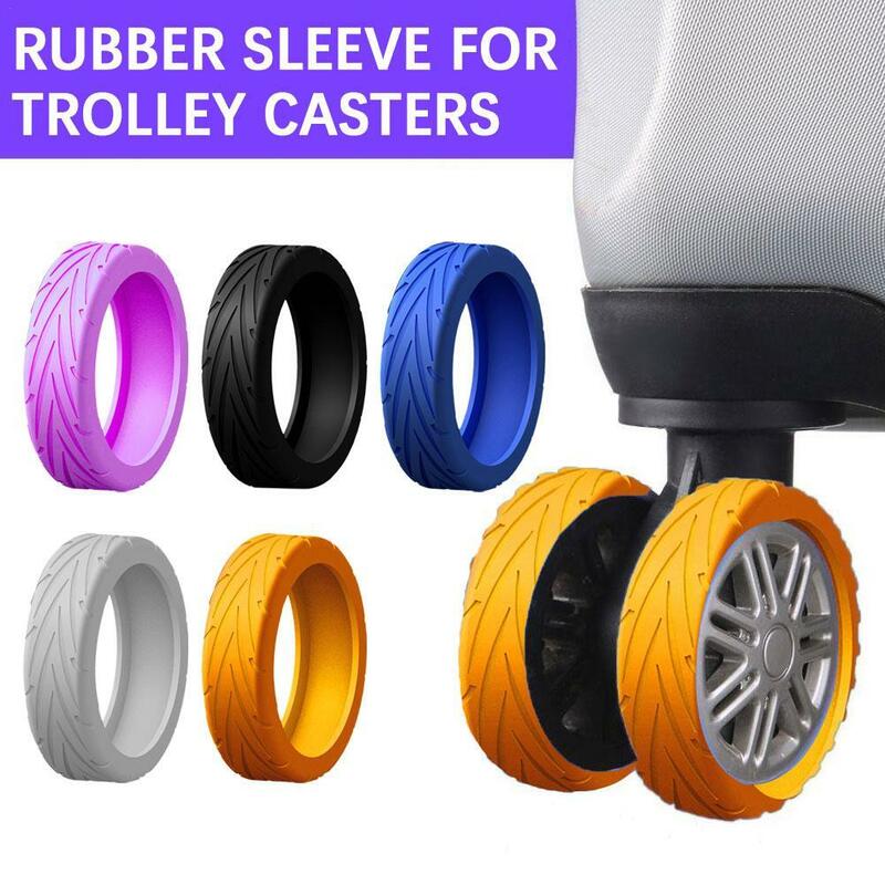 4/8pcs Rolling Luggage Wheel Protecter Silicone Travel Suitcase Trolley Caster Shoes Reduce Noise Silence Cover Bag Accessories