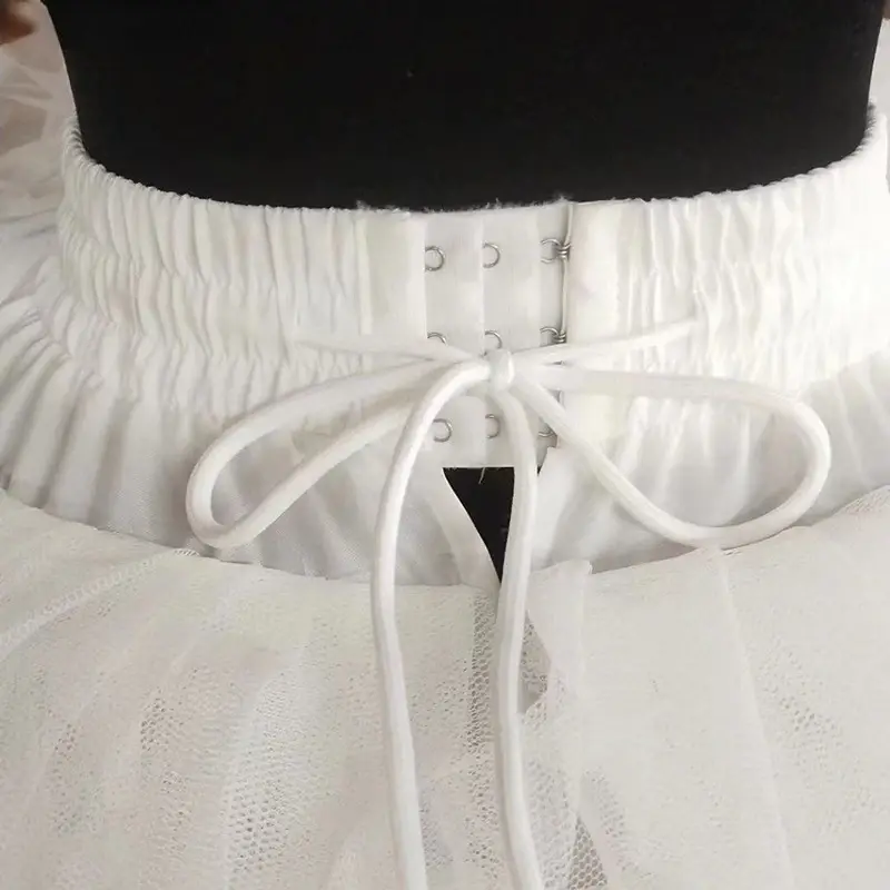 สีขาว Tulle 7ห่วง3ชั้น Petticoats สำหรับงานแต่งงานชุด Plus ขนาด Fluffy Ball Gown กระโปรง Crinoline Pettycoat Hoop กระโปรง