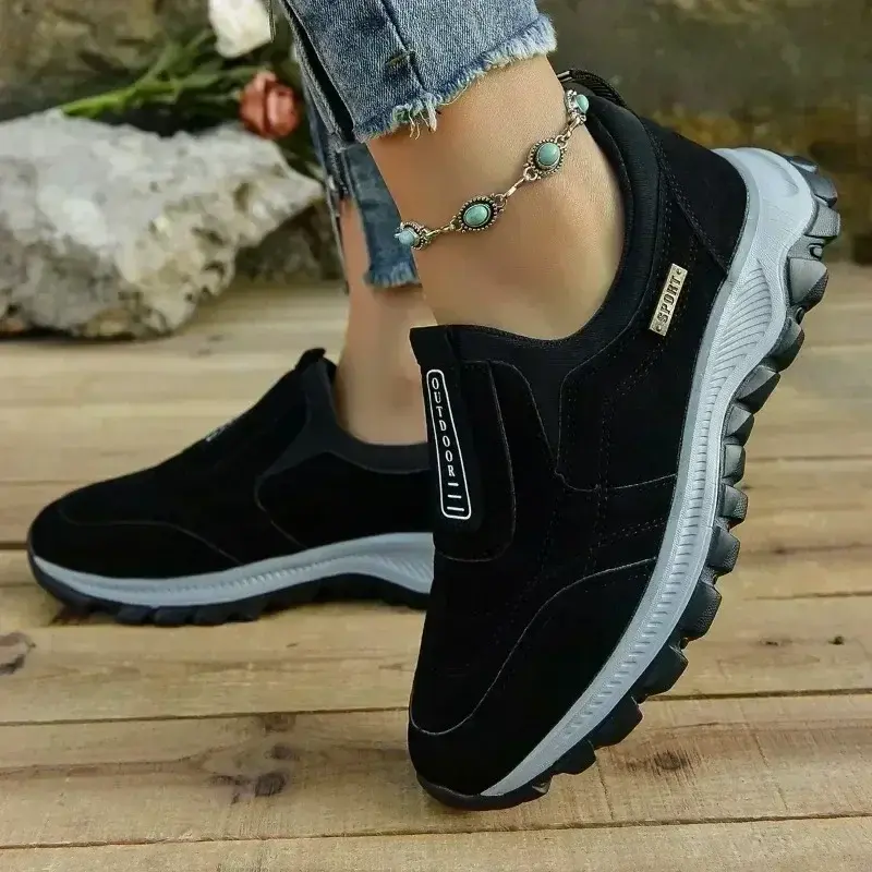Outdoor Casual Hiking Shoes Men' Low-top Sports Shoes Shallow Mouth Lightweight Slip-on Thick-soled Shoes