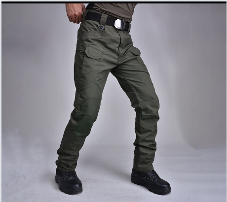 Homens duráveis calças de combate de carga com bolsos multi, camuflagem calças militares, sólido, impermeável, tático, clássico, ao ar livre, caminhadas