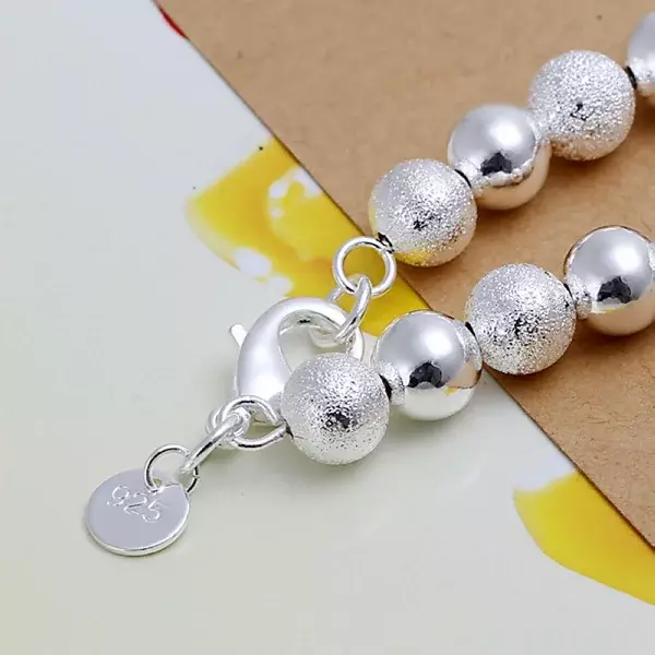 925 изысканный браслет с песчаными бусинами и серебряным покрытием, модный шарм, свадебные простые модели, милые женские, подарок на день рождения