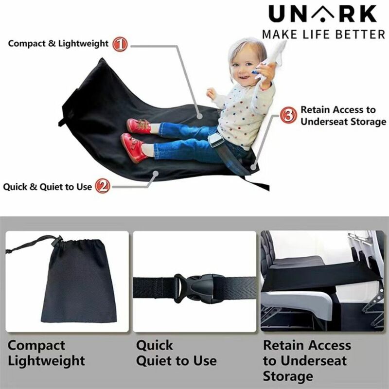Portable Travel Footrest for Kids, Airplane Bed, Toddler Pedais Hammock, Seat Extender, Footrest for Kids