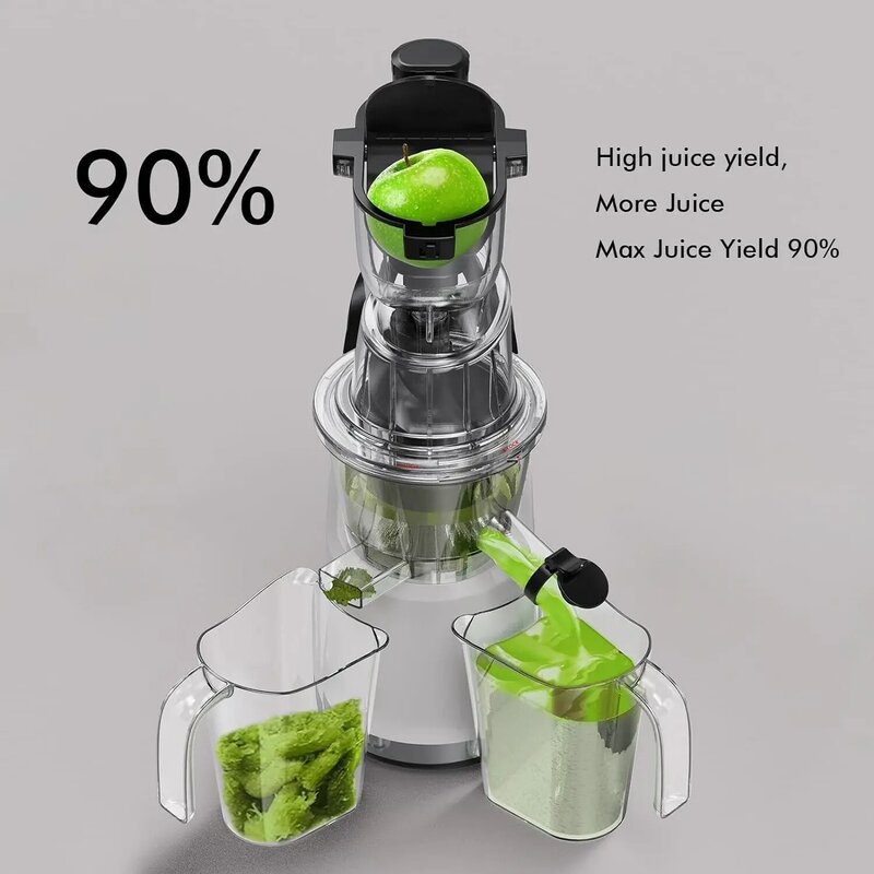 SiFENE-máquina exprimidora de prensa en frío para frutas, Extractor de zumo con boca grande de 83mm, exprimidor de masticación lenta completa