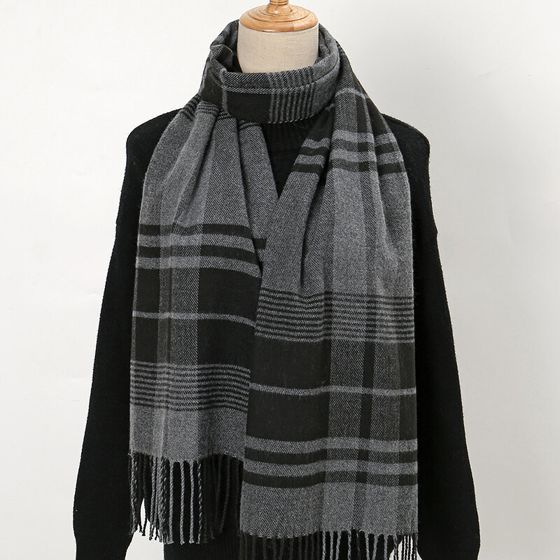 Top Selling Classic Stripe Plaid Tassel Long Scarfs For Unisex Mature Warm Windproof Neck Scarf Casual Outdoor Scarf Warps