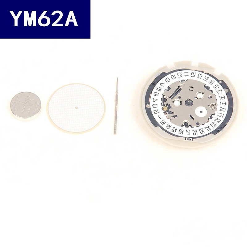 New Original Tianmadu YM62 Movement Date At 3 6Hands Replace 7T62A Quartz Movement Watch Movement Accessories