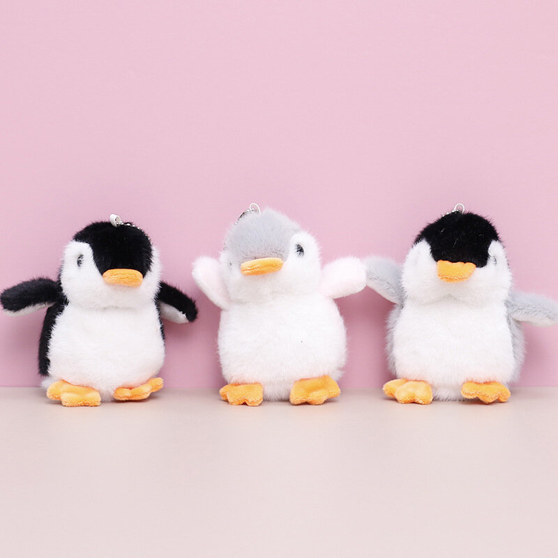 Cute Cartoon Penguin Doll Chaveiros para Meninas, Plush Soft Stuffed Toy, Encantos do saco, Pingente Acessórios, Bolsa de carro, Chaveiros, Presente Kawaii
