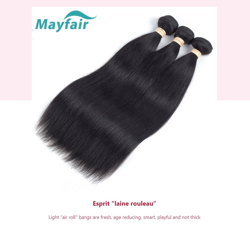 Peruvian 100% Human Hair Straight Bundles Weaving Weave For Black Women 3 4 Bundles Deal Natural  Bundle Hair Extensions 32 Inch