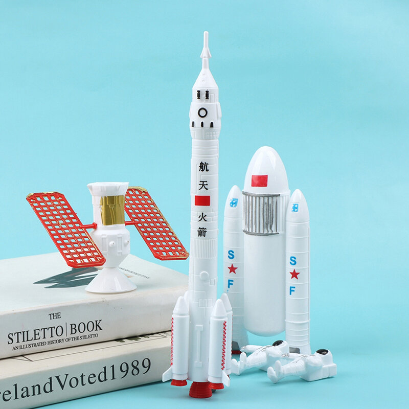 1 zestaw zabawek rakietowych kosmicznej serii samolotu rakietowego satelita astronauta Model tortu
