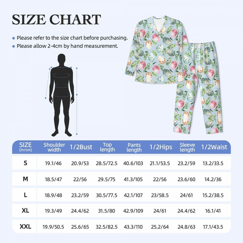 Пижамный комплект в пасхальном стиле для мужчин, модная ночная Пижама с яйцами и листьями, свободная Ночная рубашка в стиле оверсайз, Подарочная идея