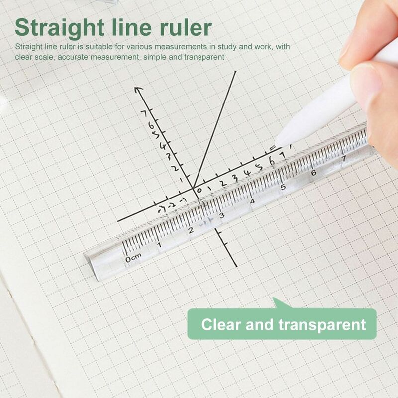 1PC 15/20CM Creative Acrylic Transparent Triangle Ruler Stationery Scale Ruler School Supplies Students Gift Measurement Tool