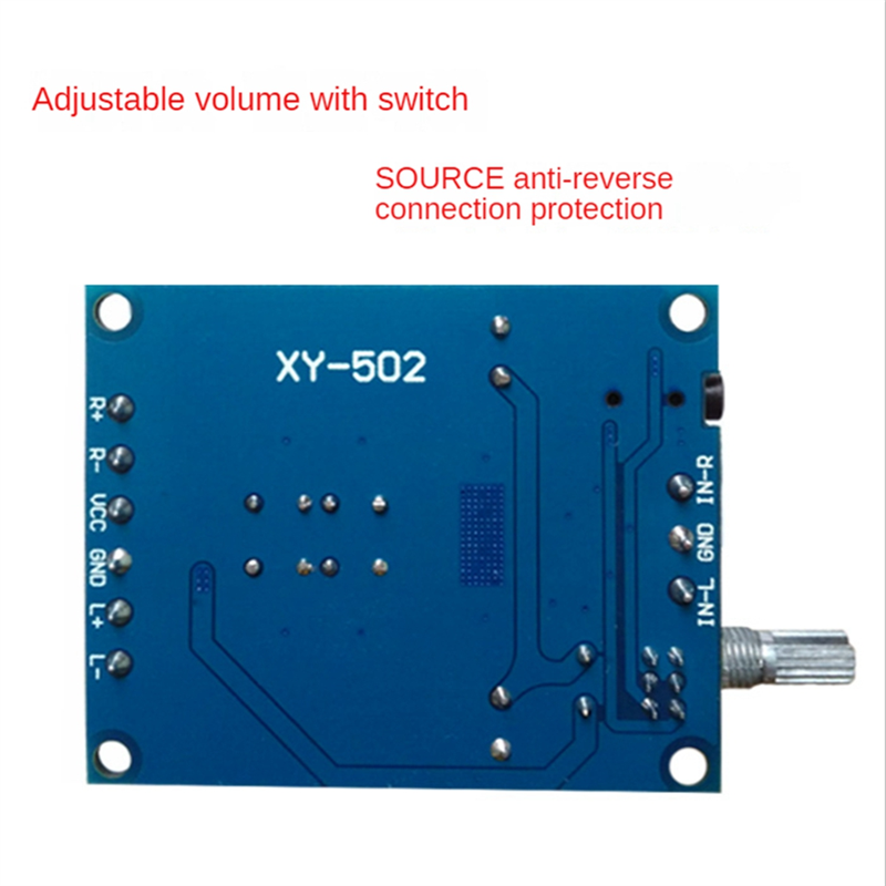 XY-502 penguat daya Digital 2 saluran Stereo, modul papan penguat Audio Subwoofer daya tinggi 2X50W