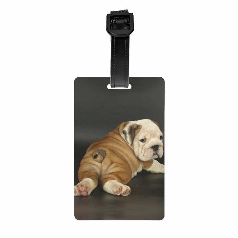 旅行スーツケースのための素敵な英語ブルドッグ旅行荷物タグ英国ペット犬のオーバープライバシーカバーidラベル