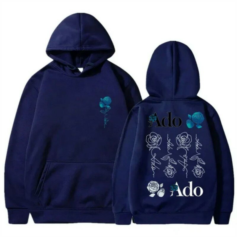 Ado Blue Rose Hoodies World Tour Merch Winter For Men/Women Unisex Casuals Long Sleeve Sweatshirt Streetwear Hooded