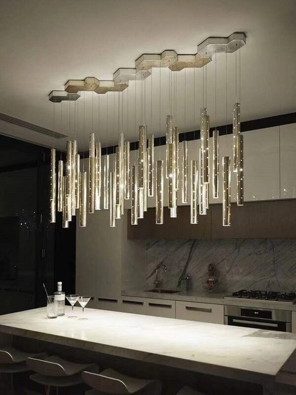 Lámpara de araña LED para comedor, iluminación nórdica moderna de oro/plata, combinable, para decoración del hogar, bar y sala de estar