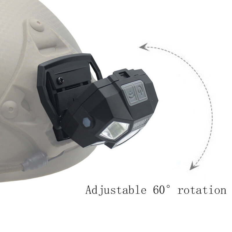 VULPO lampu helm taktis cepat MICH, lampu utama Sensor cahaya sinyal pengisian USB tahan air berburu memancing