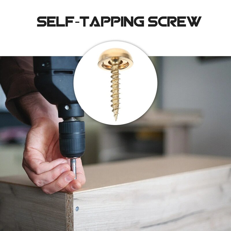 Screw Cover Mirror Screws with Decorative Caps Wood for Wall Mounting Brass Nails