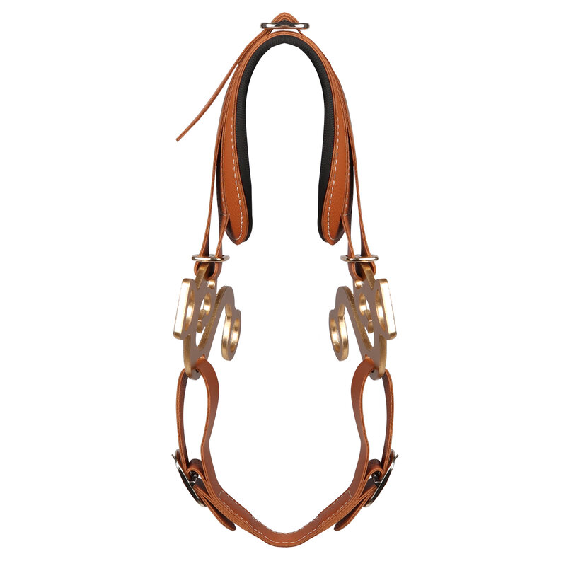 Hackamore-broca de caballo marrón de cuero acolchado, cadena curva de nariz ajustable, equipo ecuestre, inglés, Occidental