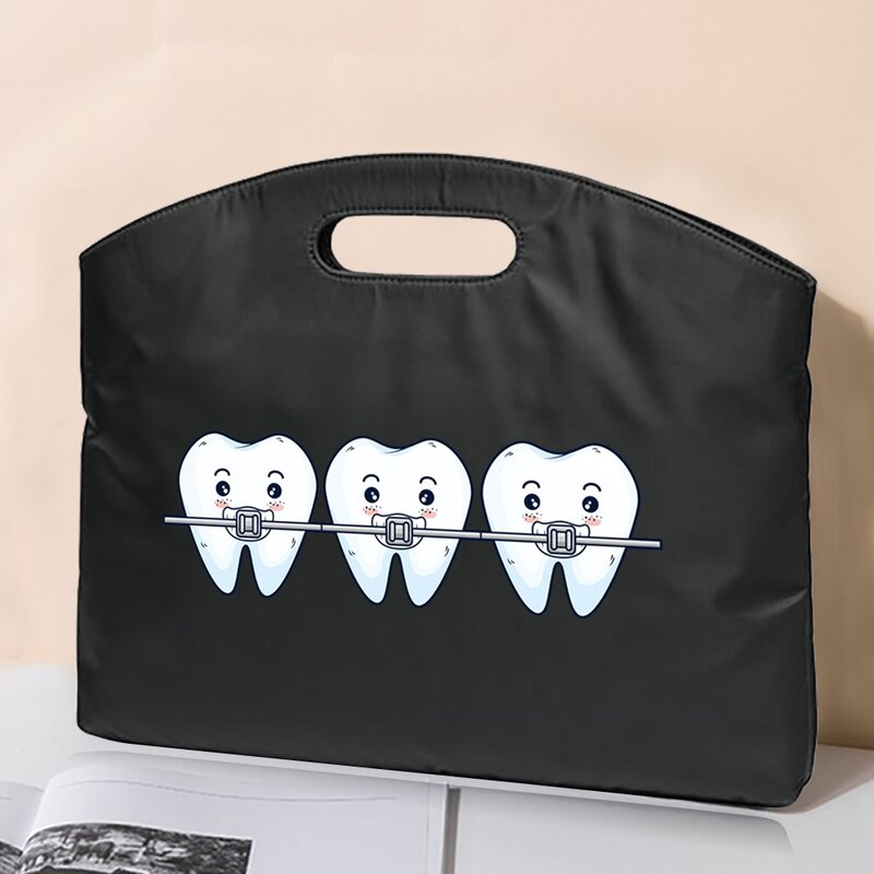 Cartella da lavoro modello di denti stampato Laptop borse da ufficio custodia custodia Organizer borsa a tracolla borsa per documenti da conferenza