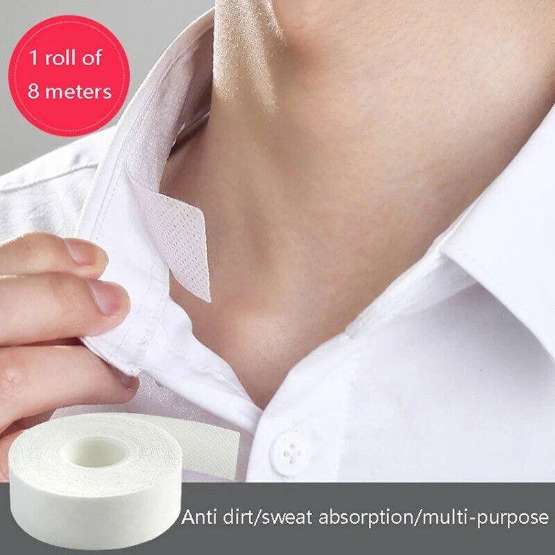 1 Roll Self Adhesive Collar Styling Tape Does Not Warp Shirt Neck Protector Pads Shirt Collar Support Collar Sweat-removing Pads