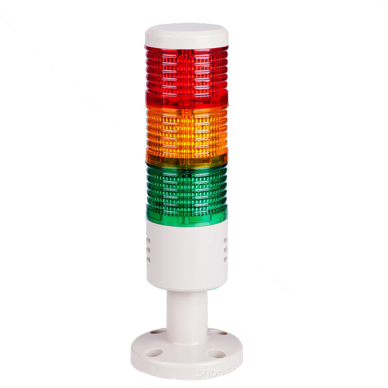 Lámpara de alarma de seguridad roja Industrial, luz de advertencia de torre de señal Led, Base de disco, DC12/24V, AC220V, 3 capas, sin zumbador, GJB-369