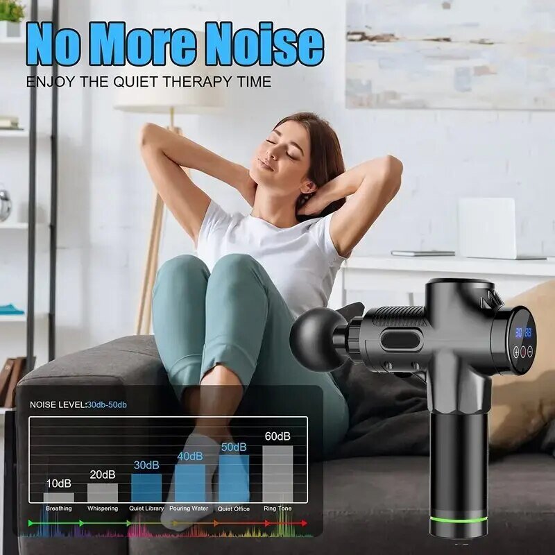 Deep Muscle Massage Gun Electric Percussion Pistol Massager For Body Neck Back Leg Fitness Tool 30 Levels