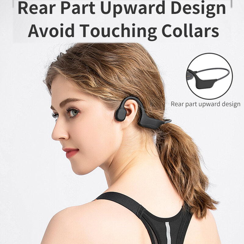 Headphone Tahan Air Konduksi Tulang IPX7 Bluetooth 5.0 Earphone Olahraga Nirkabel 32GB/MP3 Headset Pemutar Musik untuk Berlari
