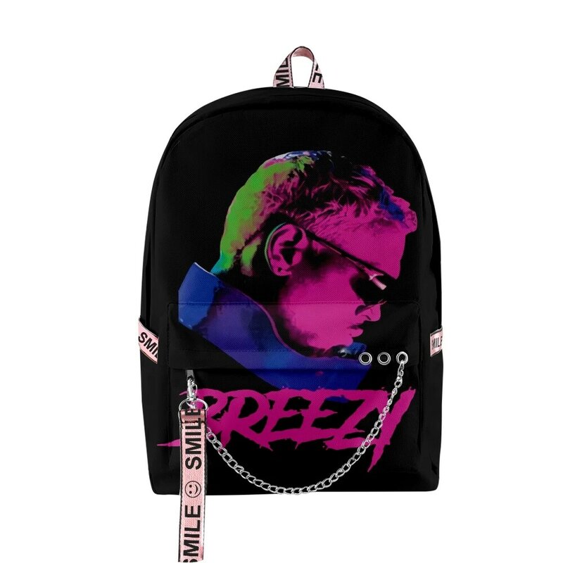 Chris Brown pod wpływem Tour 2023 Breezy Merch Zipper plecak Harajuku tornister wyjątkowa torba podróżna