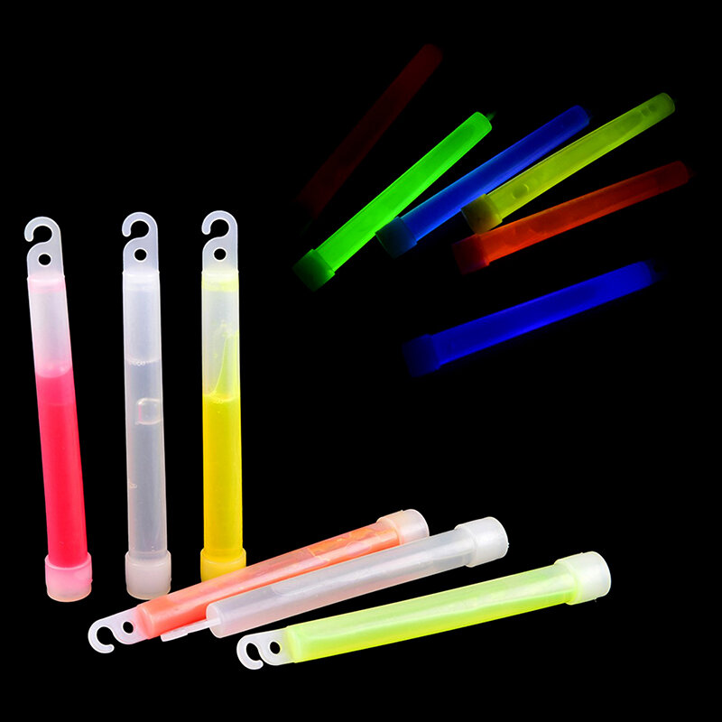 عصا إضاءة كيميائية متوهجة متعددة الألوان ، ديكور طوارئ للتخييم ، 6 بوصات