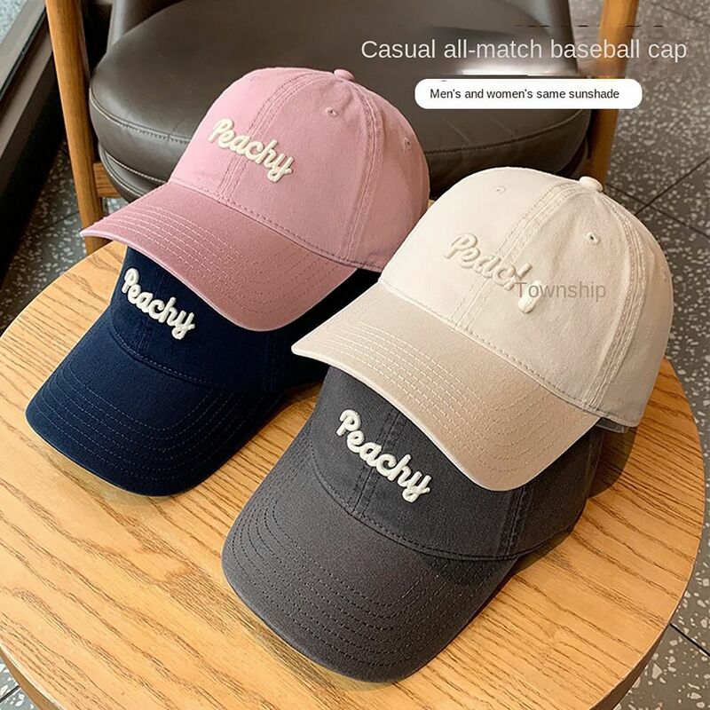 Letters Embroidered Baseball Cap Vintage Adjustable Face Smaller Peaked Hat Duck Tongue INS Style Hip Hop Hat Sports Outdoor